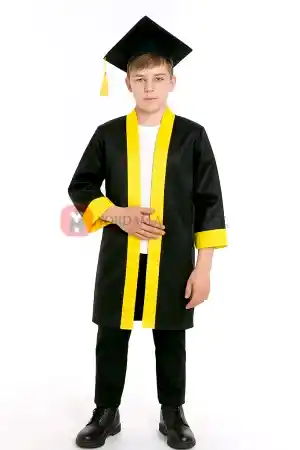 Ortaokul Sarı Mezuniyet Kep Cübbe