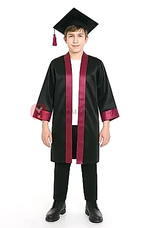 Ortaokul Bordo Mezuniyet Kep Cübbe