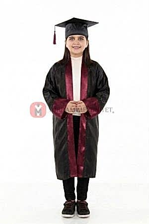 ilkokul bordo mezuniyet cübbesi