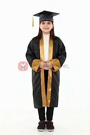 ilkokul gold mezuniyet cübbesi