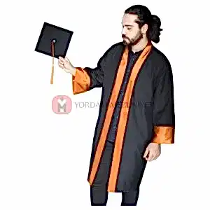 Üniversite Alpaka Turuncu Mezuniyet Kep Cübbe