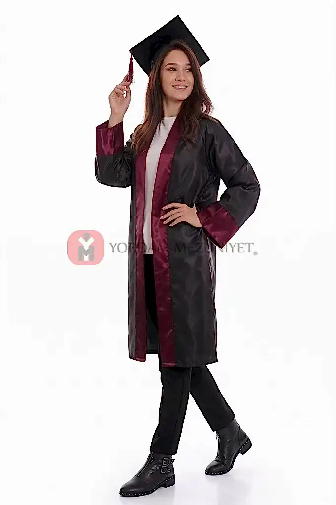 lise bordo mezuniyet cübbesi