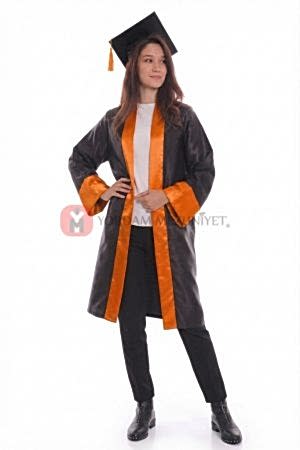 lise turuncu mezuniyet cübbesi